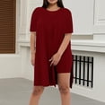 thumbnail image 2 of Shadoumai Women Plus Size 2 Piece Outfits Short Sleeve Tunic Tops and Biker Shorts Sets Tracksuits, 2 of 7