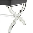 thumbnail image 6 of Posh Living Brayden Velvet Upholstered Ottoman with Acrylic X-Legs in Gray, 6 of 8