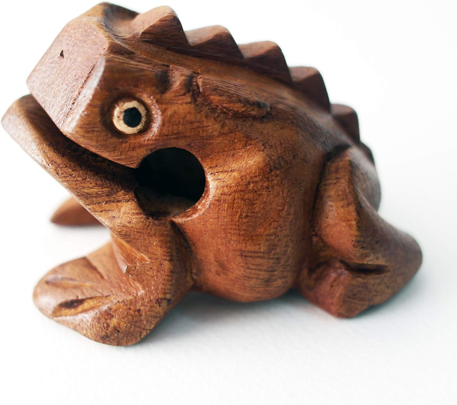 Guiro Percussion Musical Instruments Wooden 3 Piece, Set of 3 Natural Wood Güiro Frog 10-8-5 cm.