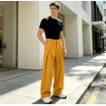 thumbnail image 3 of HBDesign Mens Summer Seersucker Wide Leg Pants Casual Breathable Comfort Trousers, 3 of 6