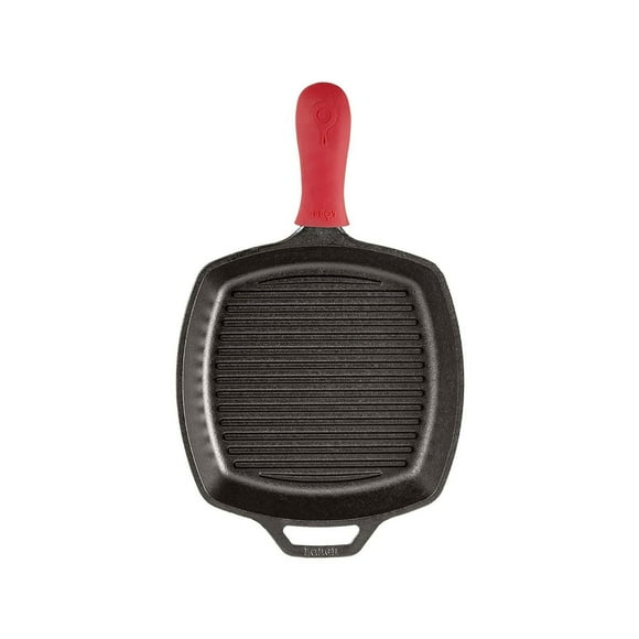 Lodge 10.5 Inch Grillpan with Red Handle Holder