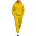 thumbnail image 2 of Zimjoy Yellow Track Suits Mens Sports Sweatsuits for Men Fall Hoodie and Sweatpants Set Casual Sportswear Tracksuits with Pockets, Yellow M, 2 of 5