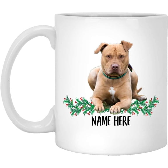 Funny American Staffordshire Terrier Fawn Gold Personalized Gift For Mom Christmas 2022 Gifts White Coffee Mug White 11oz