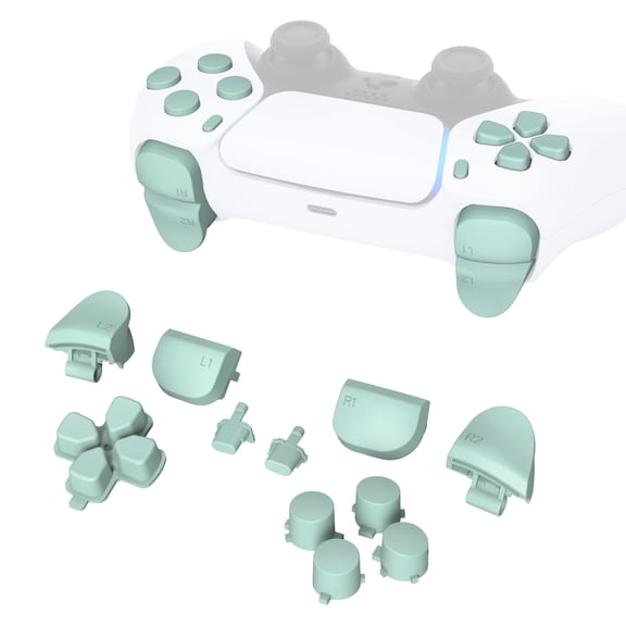 eXtremeRate Light Cyan Replacement D-pad R1 L1 R2 L2 Triggers Share Options Face Buttons for ps5 Controller BDM-010/020