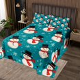 thumbnail image 2 of Cute Snowman Quilt Set Xmas Snowflake Bedspread Set Queen,Kawaii Coverlet Set Cartoon Quilted,Christmas Decorations, 2 of 3