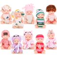 thumbnail image 1 of Juego de 10 minimuñecas Hanaive de 4 pulgadas con ropa de animales, 1 of 7