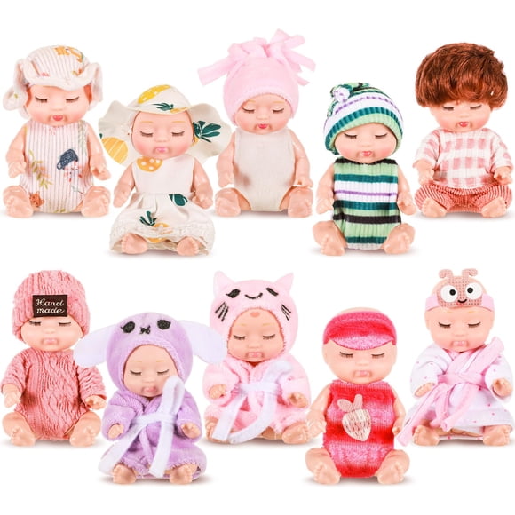 Juego de 10 minimuñecas Hanaive de 4 pulgadas con ropa de animales