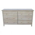 thumbnail image 2 of International Concepts Unfinished Solid Wood 6 Drawer Dresser, 2 of 10