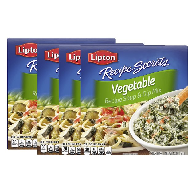 Lipton Recipe Secrets Soup and Dip Mix, Vegetable 1.8 oz, Pack of 4