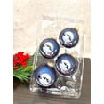 thumbnail image 2 of Glass Christmas Tree Ornaments - 67mm/2.63" [4 Pieces] Decorated Balls from Christmas by Krebs Seamless Hanging Holiday Decor (Navy Velvet Blue with Santa's Sleigh), 2 of 6