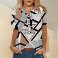 thumbnail image 2 of Mujer Verano Casual Manga Corta Camiseta Botón Cuello Redondo Jersey Blusa Tops OAVQHLG3B Store lin121212, 2 of 4