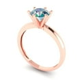 thumbnail image 2 of Clara Pucci 14K Rose Gold 1ct BlueMoissanite Solitaire Ring for Women, 2 of 8