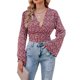 thumbnail image 1 of Txlixc Blusa de manga larga para mujeres, flor / patrón geométrico / vendaje impreso leopardo Txlixc moda, 1 of 9