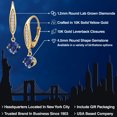 thumbnail image 2 of Gem Stone King 10K Yellow Gold Blue Created Sapphire and Lab Grown Diamond Dangle Earrings for Women | 0.80 Cttw | Gemstone September Birthstone | Round 4.5MM, 2 of 6