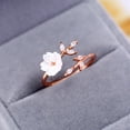 thumbnail image 5 of Temperamento Flores Rose Gold Leaves Zircon Hermoso Anillo Ramas Anillos, 5 of 5