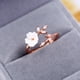 thumbnail image 5 of Temperamento Flores Rose Gold Leaves Zircon Hermoso Anillo Ramas Anillos, 5 of 5