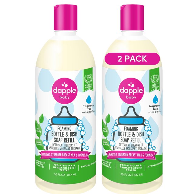 Jabón para platos Dapple Baby, espumoso, sin perfume, 900 ml (2 unidades)