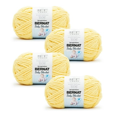 Bernat® Baby Blanket™ #6 Super Bulky Polyester Yarn, Buttercup 10.5oz/300g, 220 Yards (4 Pack)