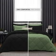 thumbnail image 3 of D.N.G. BEDDINGS 1 Piece Luxury Reversible Diamond Pattern Comforter Premium Super Soft, All Season 800 TC, 100% Egyptian Cotton Twin/Twin XL Size Moss/Black Solid Color, 3 of 7