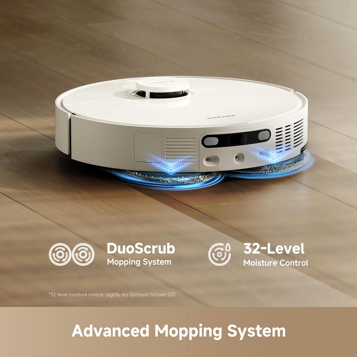 DREAME Robot Vacuum and Mop, 25000Pa Suction, Pet Hair Anti-Tangle, 100 Days Auto-Empty, Self Mop Cleaning & Drying, Mop Extend for Edge Cleaning, Smart Obstacle Avoidance, Voice & App Control,White