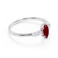 thumbnail image 4 of JeenMata 7-Stone Pave 0.5 TCW Marquise Cut Lab Created Ruby and Moissanite Cluster Engagement Ring in 18K White Gold Plating over Silver, 4 of 7