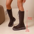 thumbnail image 5 of hzomhy Womens Knee High Boots Round Toe Front Lacing Low Heel for Casual Fall Winter and Everyday Wear, 5 of 9