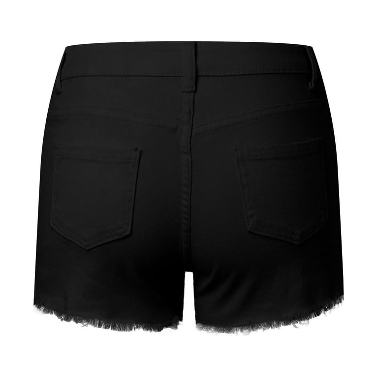 ショートパンツ JEANS Woman Short Black DW0DW20093 1CE Sopiago Women's Ripped Mid Rise Stretchy Denim Jeans Shorts