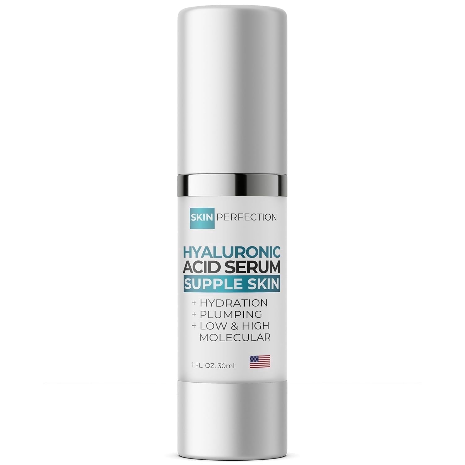 Skin Perfection 100% Pure Hyaluronic Acid Gel Serum, Lightweight Hydrating Gel for Face and Neck, Smooth-Looking Finish, 1 oz