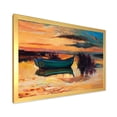 thumbnail image 2 of Boat At The Lake During Evening Glow I 32 in x 24 in Framed Painting Canvas Art Print, by Designart, 2 of 4