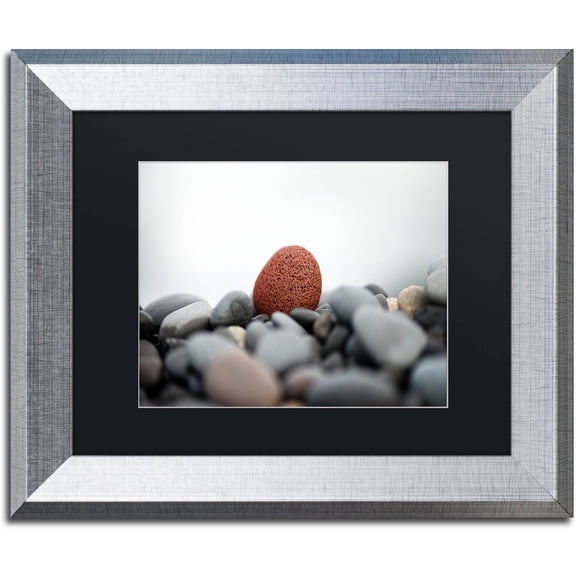 Trademark Fine Art "Red Stone" Canvas Art by Philippe Sainte-Laudy Black Matte, Silver Frame