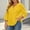 *Yellow, variant on ClodeEU Women's V Neck 3/4 Flared Bell Sleeve Pleated Tunic Blouse,Casual Loose Plus Size Top Army Green,Women's Plus L