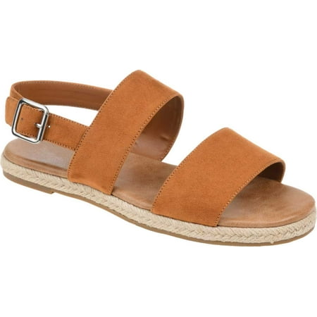 

Women s Journee Collection Georgia Espadrille Sandal Cognac Faux Suede 8 M