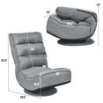 thumbnail image 2 of Costway Gaming Chair Fabric 6-Position Folding Lazy Sofa 360 Degree Swivel Grey, 2 of 12