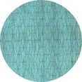thumbnail image 1 of Ahgly Company Indoor Round Abstract Light Blue Contemporary Area Rugs, 6' Round, 1 of 4