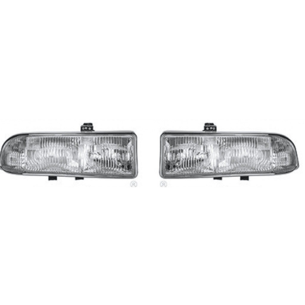 Driver and Passenger Headlights Headlamps Replacement for Chevrolet Pickup Truck SUV 16526217 16526218 