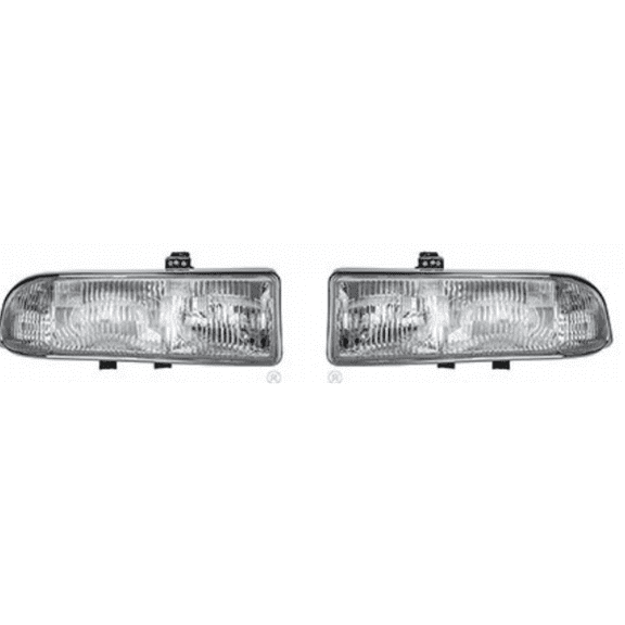 For 1998-2004 Chevy S10 Headlight Driver and Passenger Side Bulbs Included | DOT Certified | GM2502172 GM2503172 - Replaces 16526217 16526218 | w/bright bezel