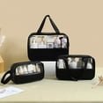 thumbnail image 1 of Bilqis Deals Zippered Tote Bag, Portable Bathroom Travel Bag In Clear PVC And Candy Color Patchwork Cosmetic Bag, 1 of 5