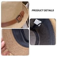thumbnail image 3 of 56-58 cm circunferencia del sombrero hombres y mujeres cinturón sombrero de copa sombrero de ala corta sombrero de jazz de verano sombrero de paja protector solar, 3 of 5