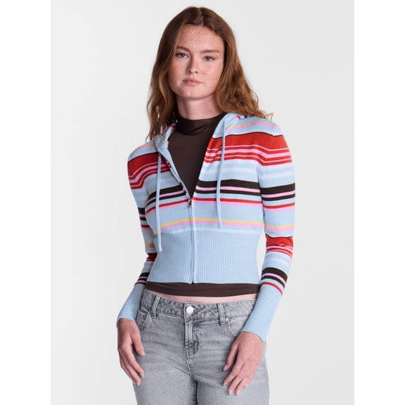 No Boundaries Zip Up Sweater, Women's XXS-XXL