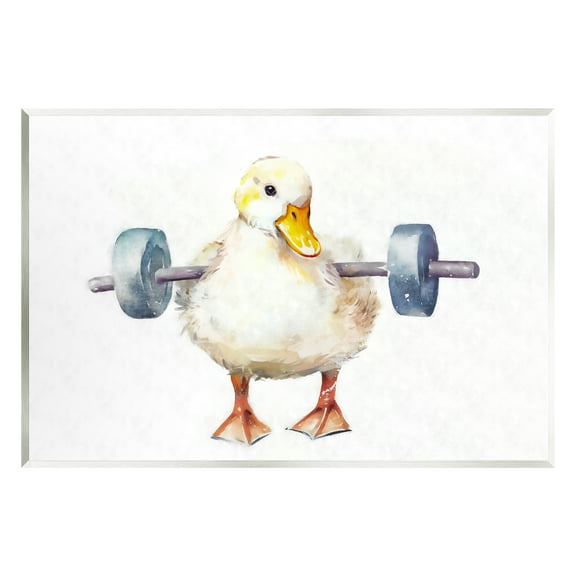 Stupell Industries Duck Lifting Weights Animals & Insects Painting Unframed Art Print Wall Art, 15 x 10