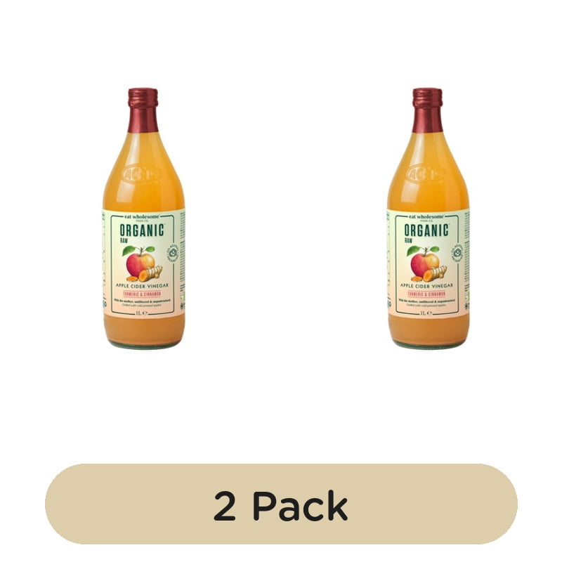 Eat Wholesome Organic Turmeric & Cinnamon Raw Apple Cider Vinegar 1L, British Import (Pack of 2)