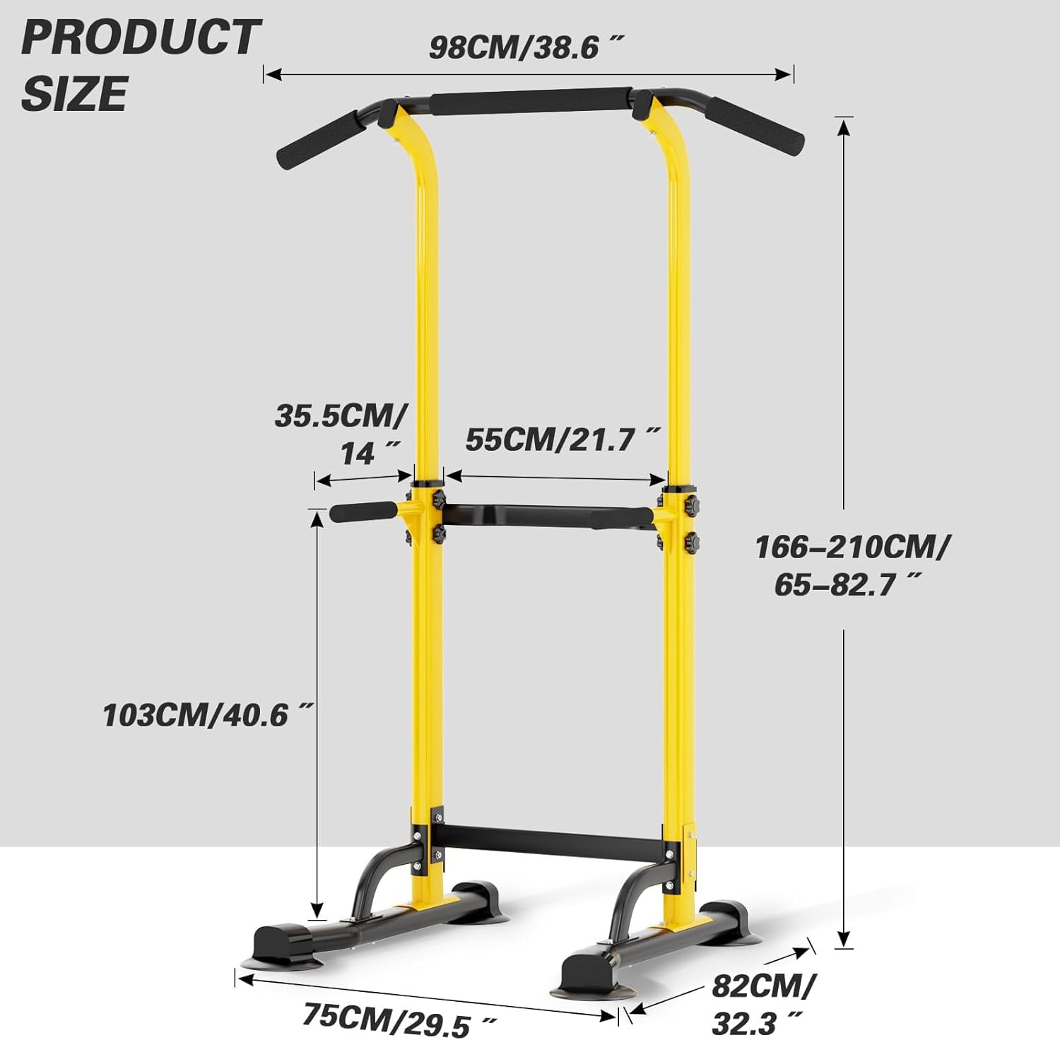 CHTER Power Tower Pull Up Bar Station, Free Standing Pull Up Rack Dip Station for Home Gym, Height Adjustable Home Strength Training Fitness Workout Equipment
