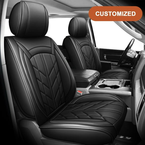 FANOTEK Car Seat Covers For Hyundai Tucson 2016-2023 PU Leather Front Rear Seat Cover Cushion Protector Airbag Compatible,Black