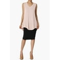 thumbnail image 6 of Women's PLUS Essentials Luxe Jersey Tunic V-Neck Relaxed Fit Sleeveless Top, 6 of 7
