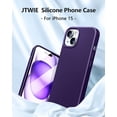 thumbnail image 5 of Compatible with iPhone 15 Case, Liquid Silicone Slim Shockproof Protective Phone Case for iPhone 15 6.1 inch[Microfiber Lining]. (Dark Purple), 5 of 12