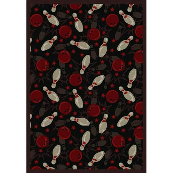 Retro Bowl Fireball Red 7 ft.8 in. x 10 ft.9 in.  WearOn Nylon Machine Tufted- Cut Pile Sports Rug