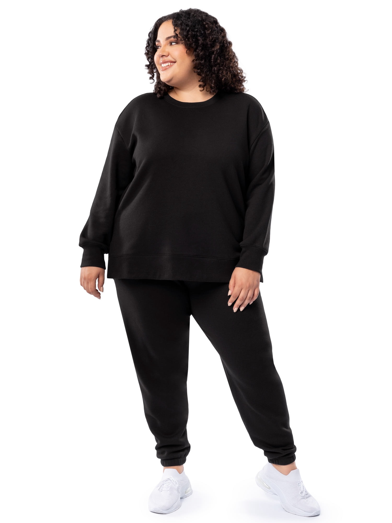 Terra & Sky Women's Plus Size Fleece Sweatshirt and Sweatpant Set (0X-4X)