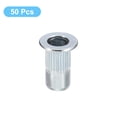 thumbnail image 3 of Unique Bargains M4 Rivet Nuts, 50 Pack Zinc Plated Carbon Steel Knurled Flat Head Threaded Insert Nuts, 3 of 5