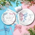 thumbnail image 4 of Pink Blue Bow Gender Reveal Decorations, Bow Theme Boy or Girl Gender Reveal Party Supplies for Baby Shower, He or She Paper Plate, Cup, Napkin, Disposable Cutlery, Serves 24, 4 of 7