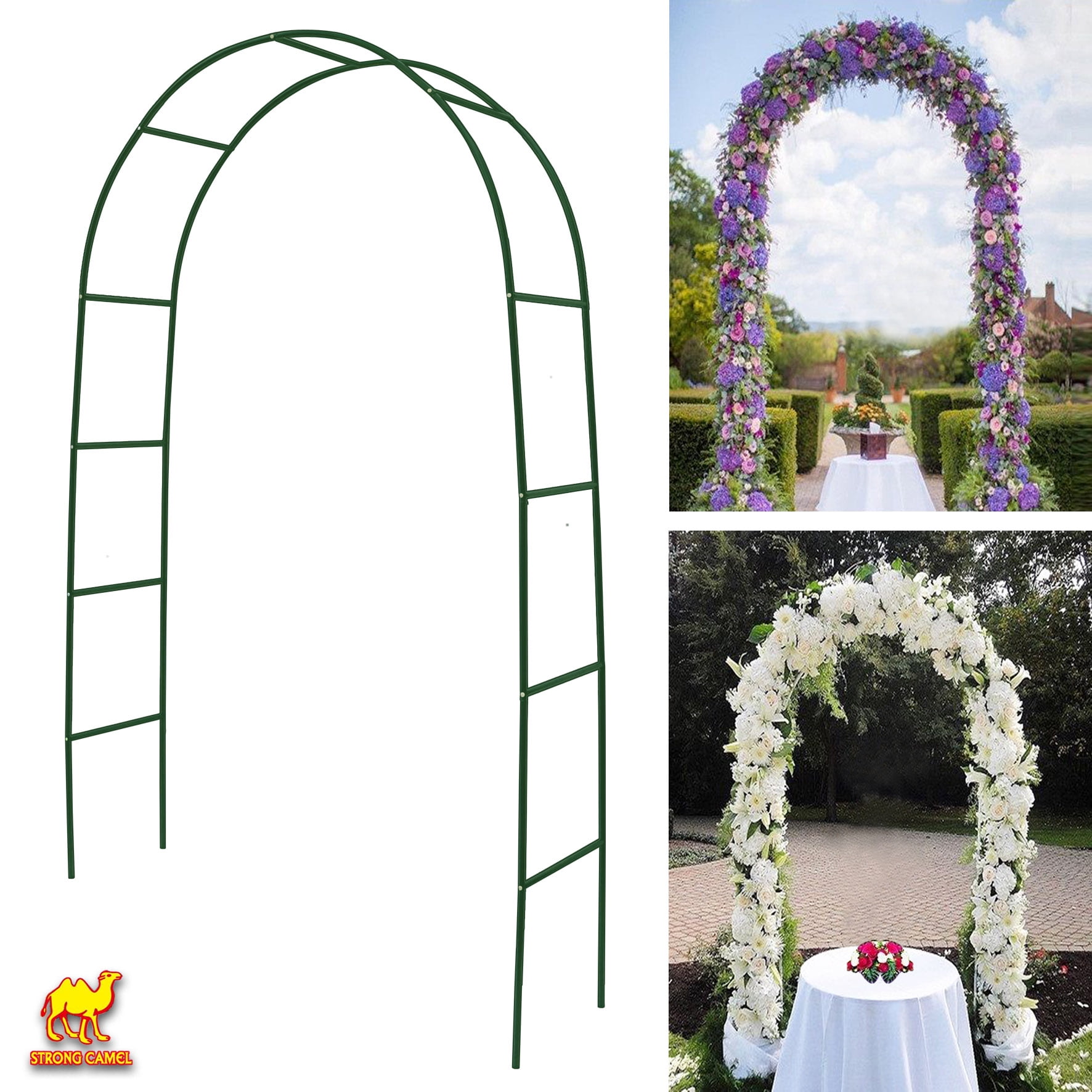 Sunny 7.9ft Steel Garden Arch Arbor Climbing Plant Flower Wedding Frame ...